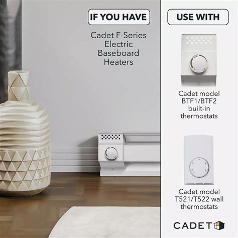 Cadet BTF Built-In Single Pole Thermostat for Electric Baseboard ...