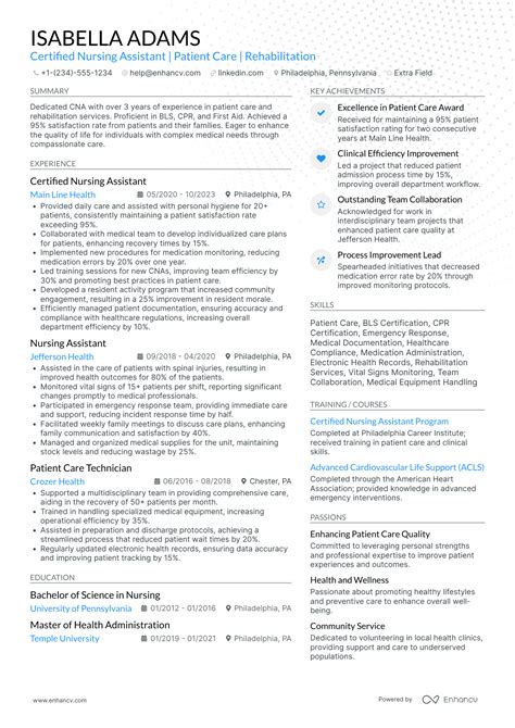 21 Nursing Assistant Resume Examples & Guide for 2025