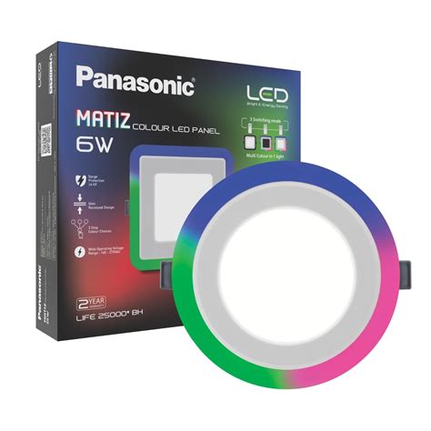 Panasonic Matiz 6W LED Panel Light, Round Dual Color 6W Cool White and ...