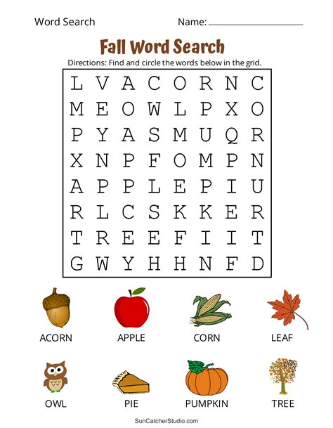 Image result for Fall Word Search