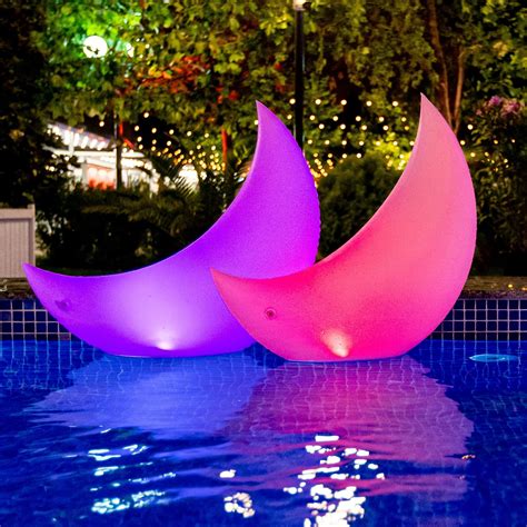 Amazon.com: TIALLY Floating Pool Lights Solar Powered - 24" Crescent ...