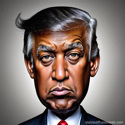 Cartoon Caricature of Black Donald Trump | Stable Diffusion Online