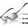 Buy TJUTR Men's Photochromic Sunglasses with Polarized Lens for Outdoor ...
