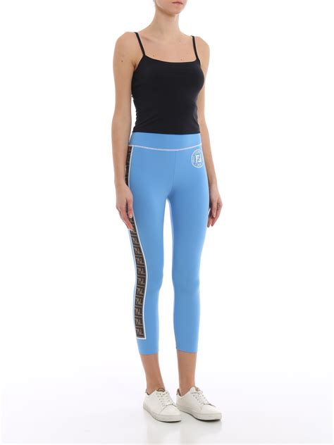 Fendi Fendirama light blue leggings - Light Blue | FAB060A6J460D