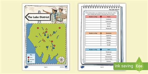 The Lake District UK Map Activity | Twinkl | Geography | KS2
