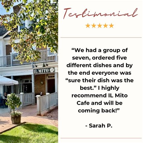 Sarah, your kind words and recommendation mean so much. | IL MITO ...