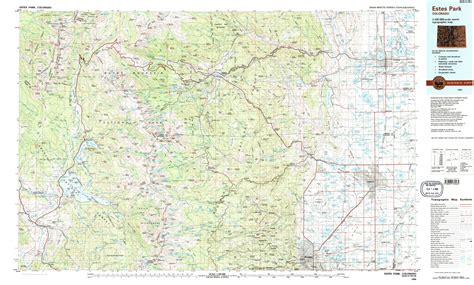 Estes Park topographical map 1:100,000, Colorado, USA