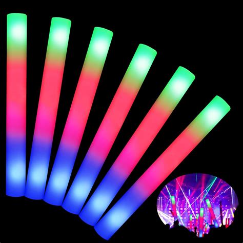 VEYLIN 30PCS Foam Light UP Sticks,LED Foam Sticks Light Up Foam Sticks ...