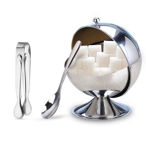 Buy YSSKTC Large Sugar Bowl with Anti-Tilt Cover,Includes Stainless ...