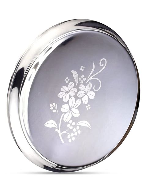 Buy neelam Stainless Steel 14, 22 Gauge Lazer Etching Guj. Sada Thali ...