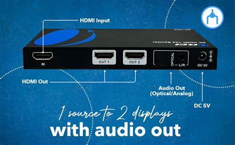 Orei 8K HDMI Splitter 1x2 Duplicator with Audio Extractor UltraHD ...