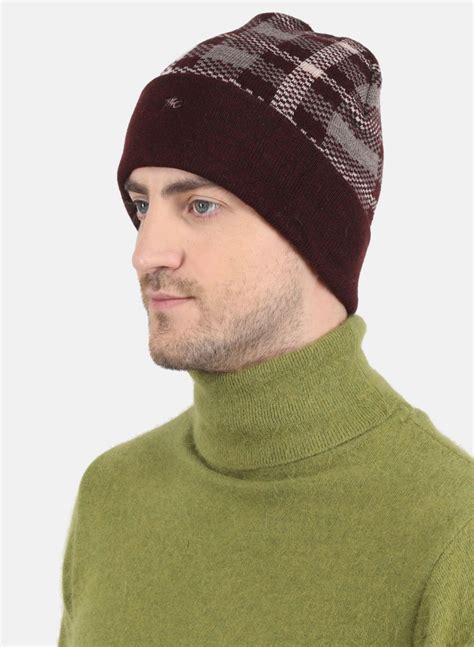 Buy Men Maroon Self Design Cap Online in India - Monte Carlo