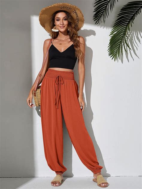 SHEIN Brasil | Summer pants outfits, Jogger pants outfit, Tapered trousers