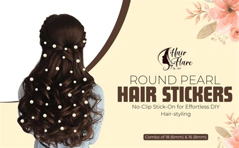 Buy Hair Flare Round Pearl Hair Stickers: Combo of 18 (6mm) & 16 (8mm ...
