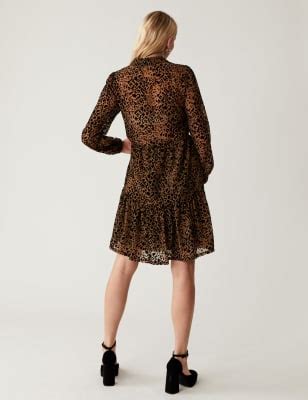 Animal Print Mini Tiered Dress