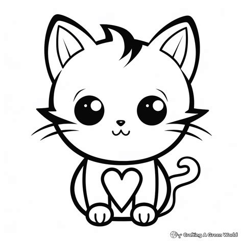 Kawaii Cat Coloring Pages - Free & Printable!
