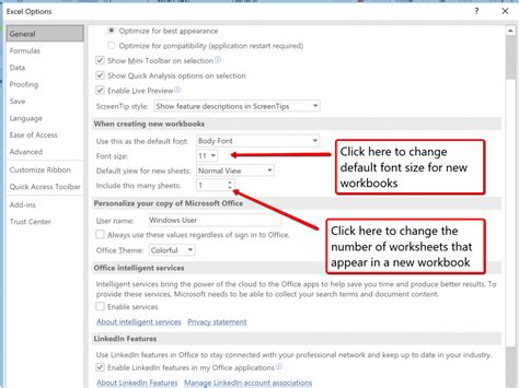Excel Options Menu 的图像结果