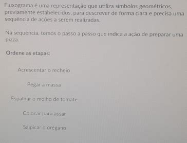 Solved: Fluxograma é uma representação que utiliza símbolos geométricos ...