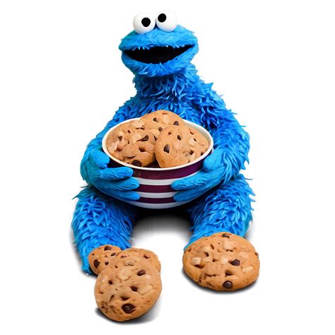 Download Cookie Monster Enjoying Cookies Png 05212024 | Wallpapers.com