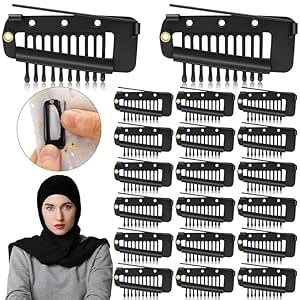 Chunni Clips with Safety Pins 10 Teeth Wig Clips Strong Dupatta Grip ...