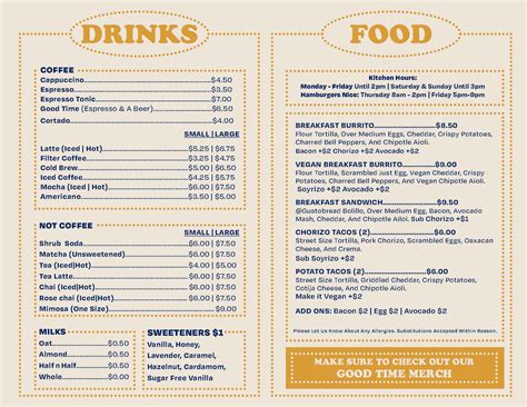 Menu – Good Time Cafe