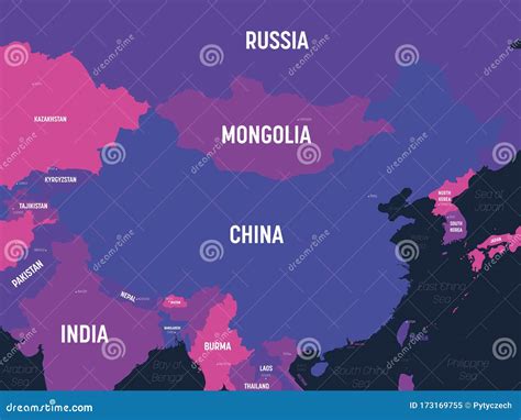 China Map. High Detailed Political Map of China and Neighboring ...