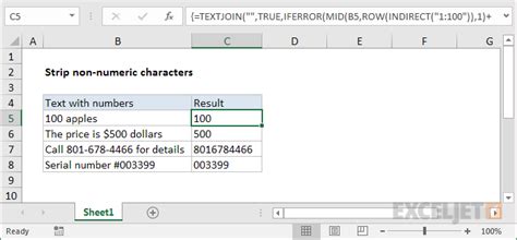 Strip non-numeric characters - Excel formula | Exceljet