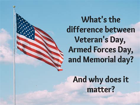 Veteran's Day, Armed Forces Day, Memorial Day: What's the Difference ...