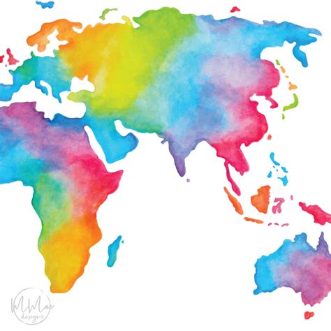 Watercolor World Map on Behance