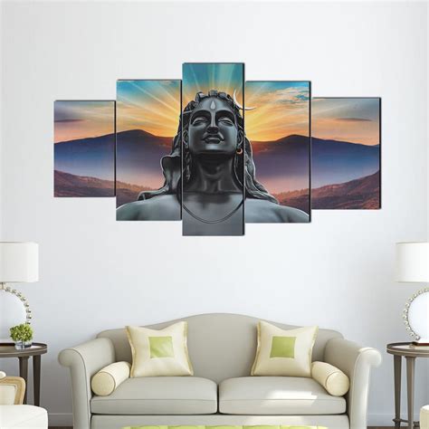 perpetual Adiyogi Painting for Wall Decoration - Set Of Five, 3d ...