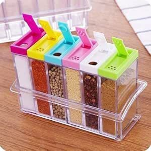 Buy VIRTUAL Set of 6 Spice Shaker Jars Seasoning Box Condiment jar ...