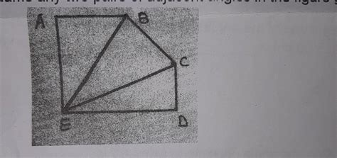 name any two pairs of adjacent angles in the figure give below - Brainly.in