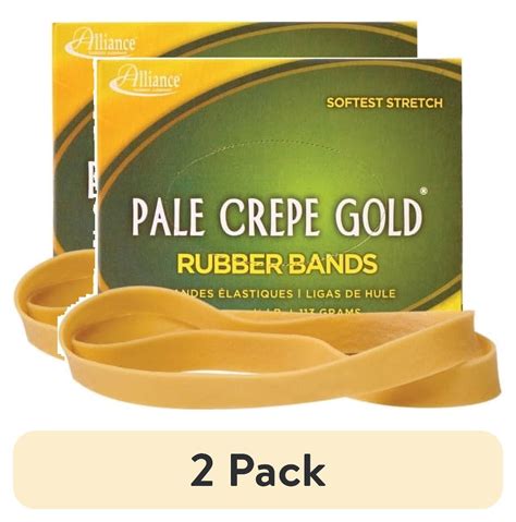 (2 pack) Alliance Rubber 21079 Pale Crepe Gold Rubber Bands - Size #107 ...