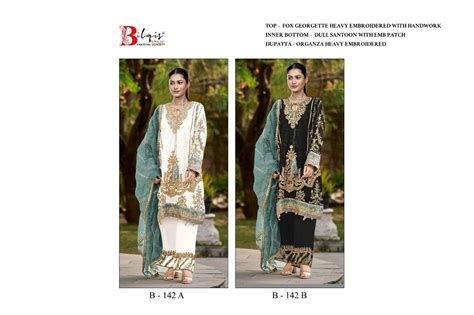 BILQISTM DESIGN NO - B 142 A-B FOX GEORGETTE HEAVY EMBROIDERED HANDWORK ...