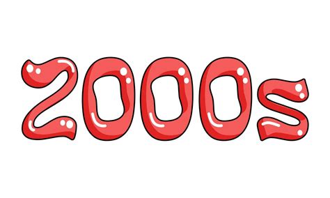 2000s stylized text, decorative art for trendy Y2K aesthetic, retro ...