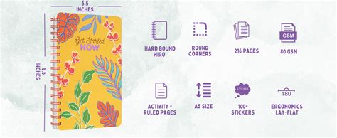 Doodle | The Happiness 2024 Wiro Bound Planner with Sticker Sheets | A5 ...