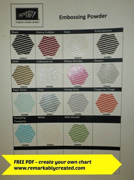 Image result for Embossing Powder Color Chart