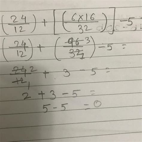 24 divided by 12 + 6 of 16 divided by 32 -5 - Brainly.in