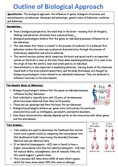 Biological Approach in Psychology: Genes Structures and Neurochemistry ...