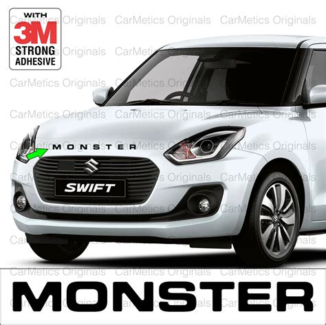 CarMetics MONSTER SWIFT 3d letters for Suzuki SWIFT – GLOSSY BLACK with ...