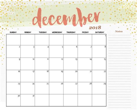 Printable December 2018 Calendar | Calendar printables, Calendar ...