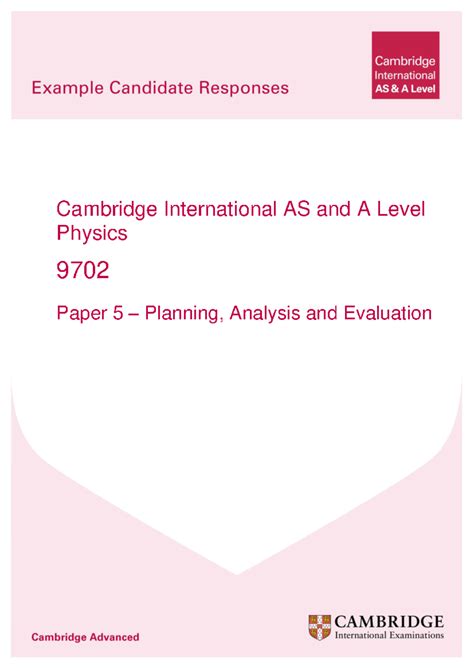 ECR AS-AL Physics 9702 P5 v1 - Cambridge International AS and A Level ...