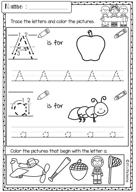 Kindergarten Letter A Worksheets
