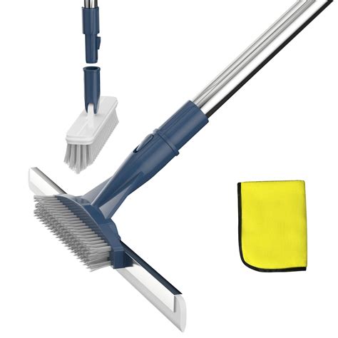Buy Floor Squeegee Scrubber,Shower Squeegee with Grout Brush,13.8 ...