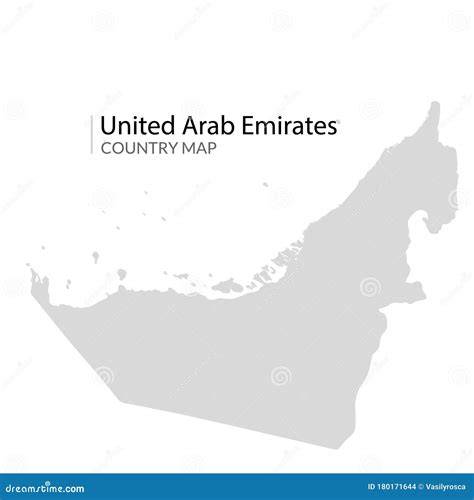 UAE Dubai Vector Map. United Arab Emirates Country Map Icon. Stock Vector - Illustration of gulf ...