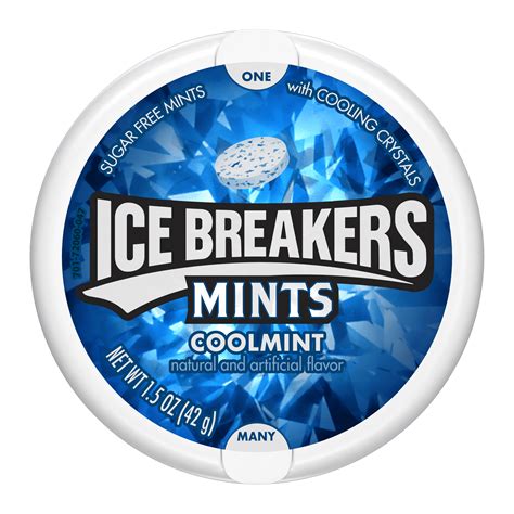Ice Breakers Coolmint Sugar Free Breath Mints, Mint Candy, 1.5 oz, Tin ...