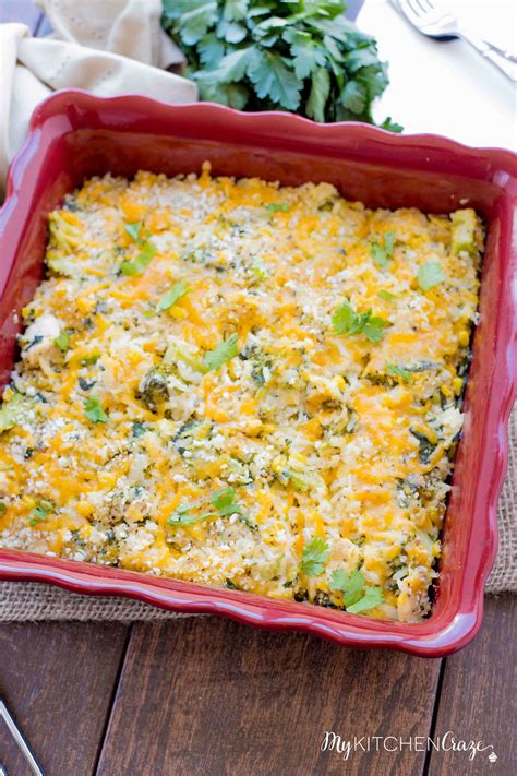 Vegetable and Cheesy Chicken Rice Casserole - My Kitchen Craze