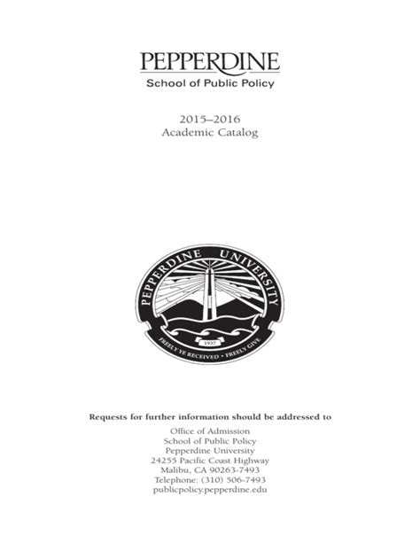 Pepperdine University Academic Calendar