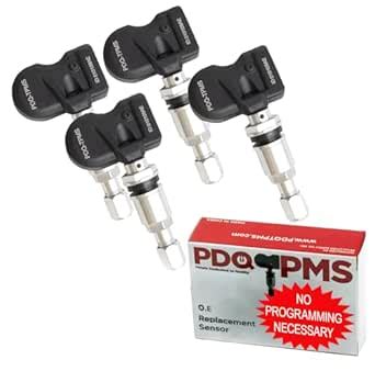 PDQ TPMS 315MHZ Tire Pressure Sensor 4 Pack Metal Stem for Chrysler ...