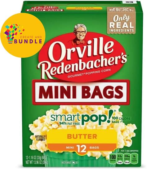 Amazon.com: Microwave Popcorn Mini Bags, Includes One Box of Orville ...